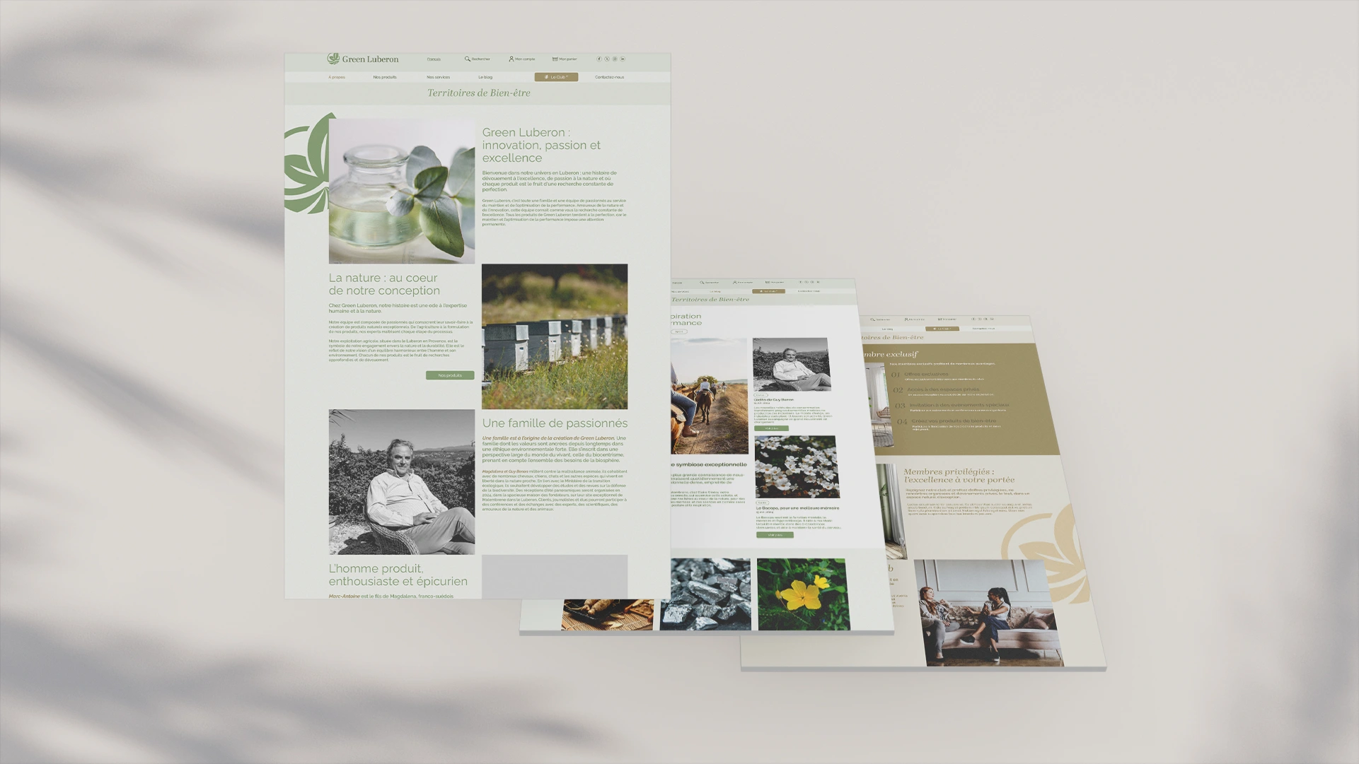 Green Luberon — Architecture des pages